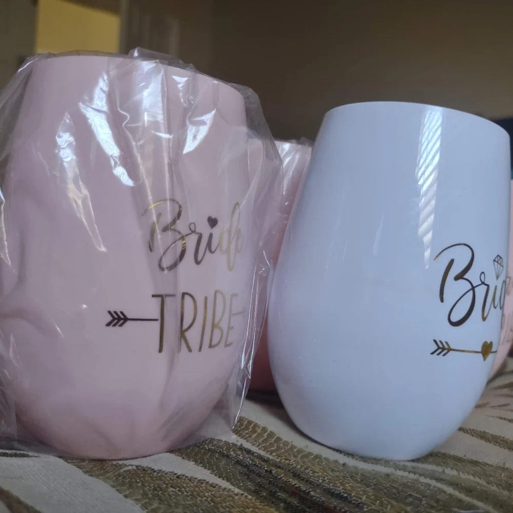 Set of Four Bride and Bride Tribe glasses - Picture 3 of 9